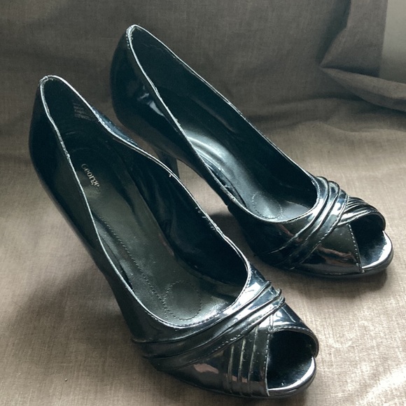 Black Peep Toe Heels - Picture 6 of 7